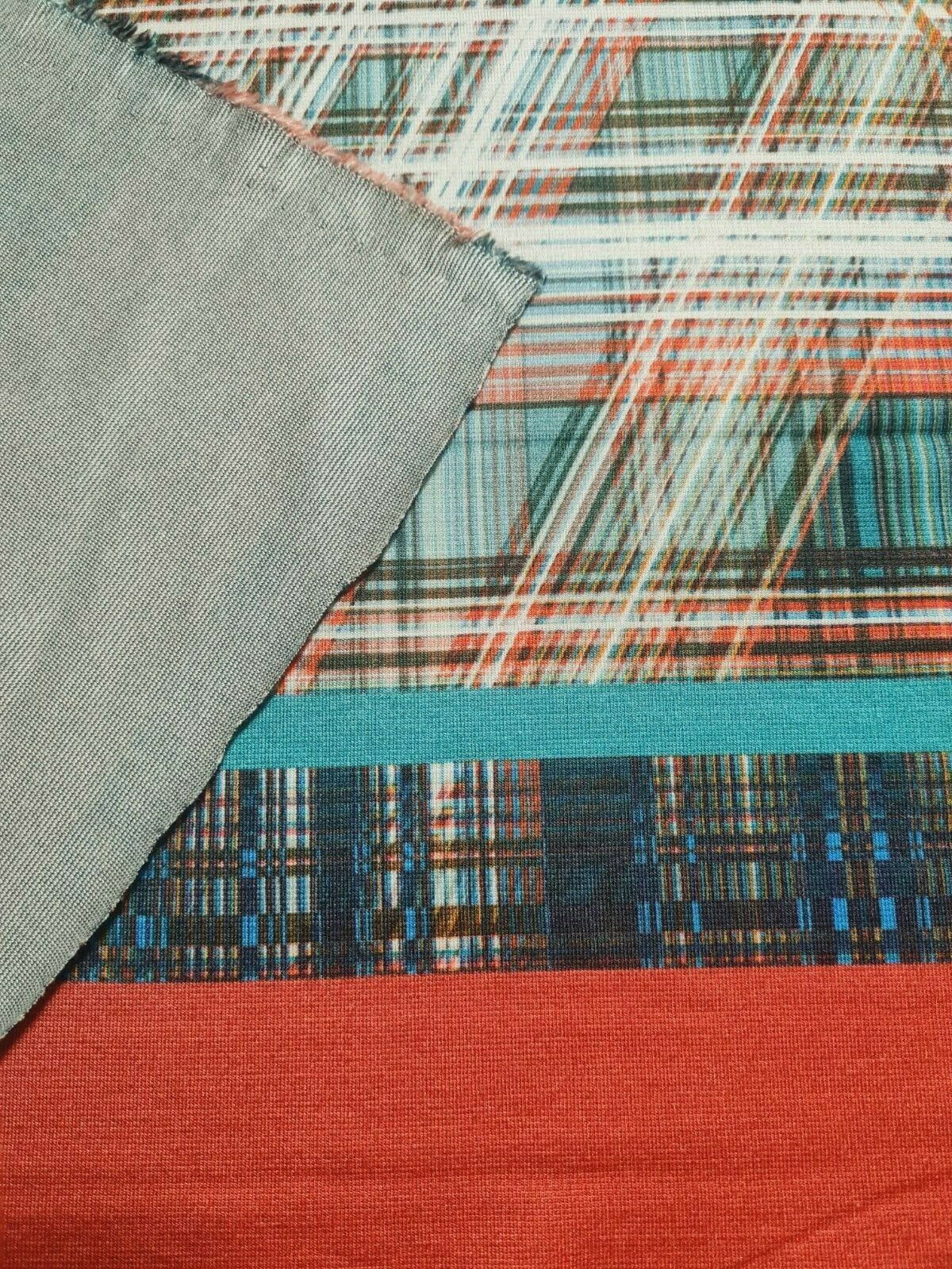 Ponte Jersey Fabric Border Print 4 Way Stretch 55" Sold By Pattern(98 cm) A1-222 - Image 5