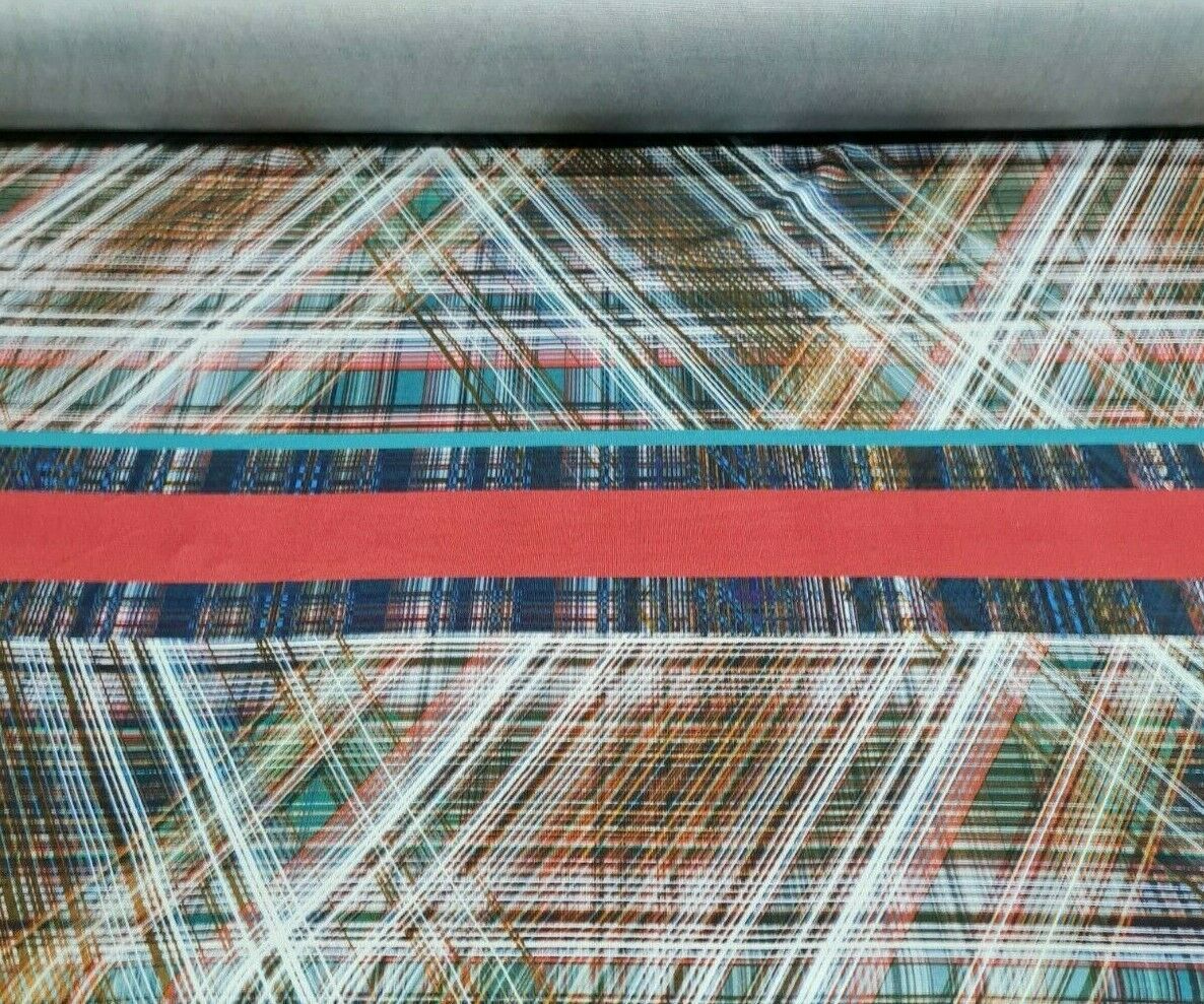 Ponte Jersey Fabric Border Print 4 Way Stretch 55" Sold By Pattern(98 cm) A1-222 - Image 6