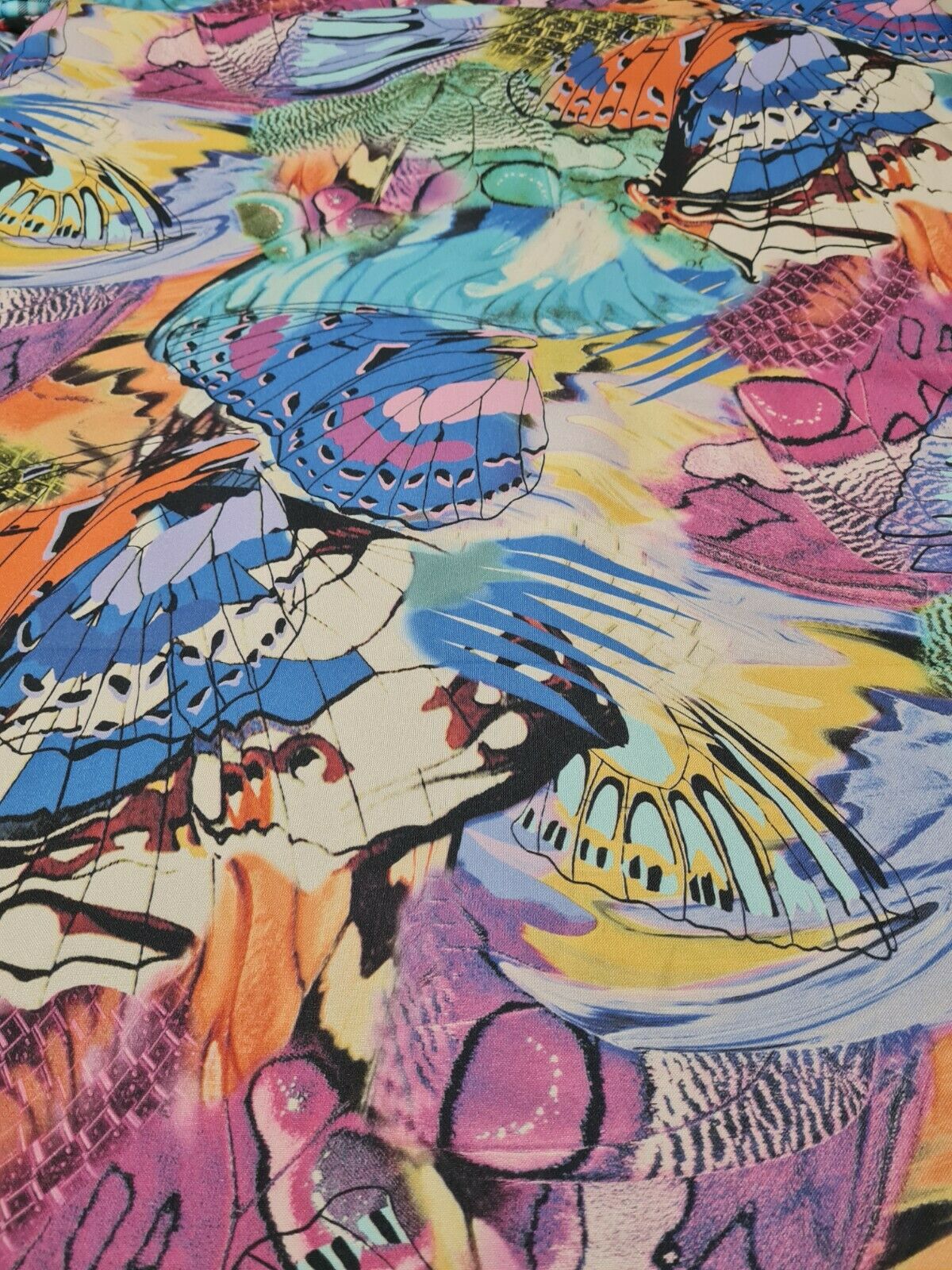 PRINTED DRESSMAKING FABRIC BUTTERFLY AND FLORAL POLYESTER - SOLD BY THE METRE - Image 3