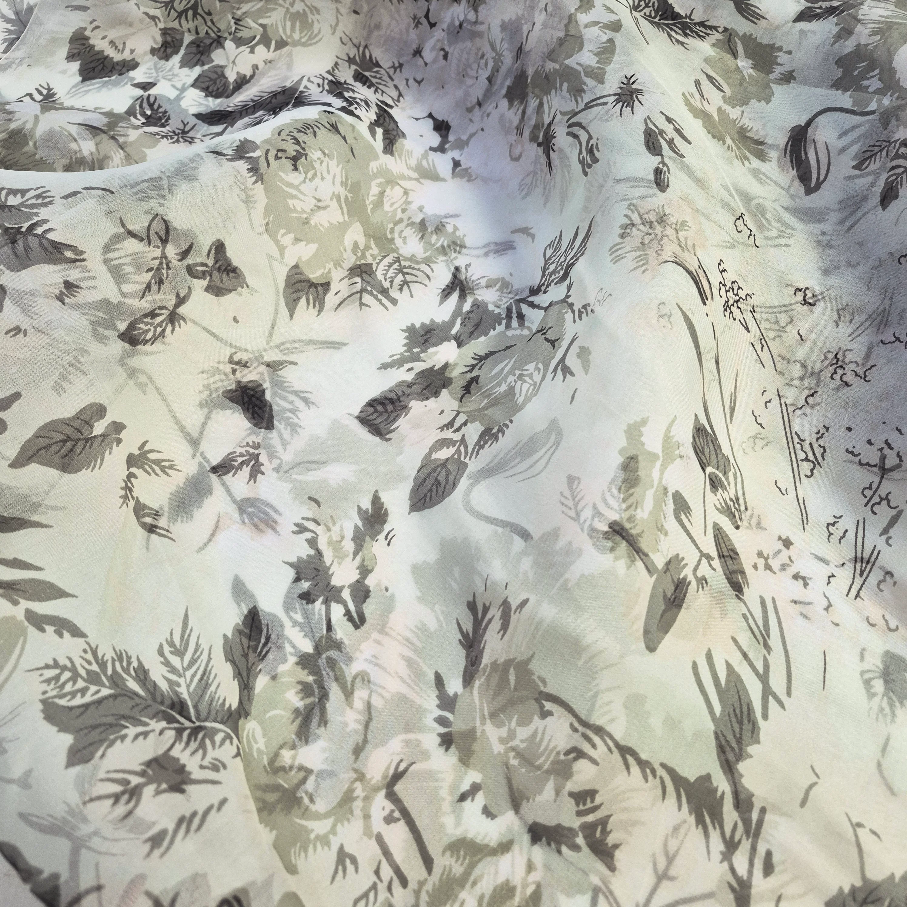 Printed Pure Silk Organza Fabric 43" Wide (Sold By Metre) - Image 3