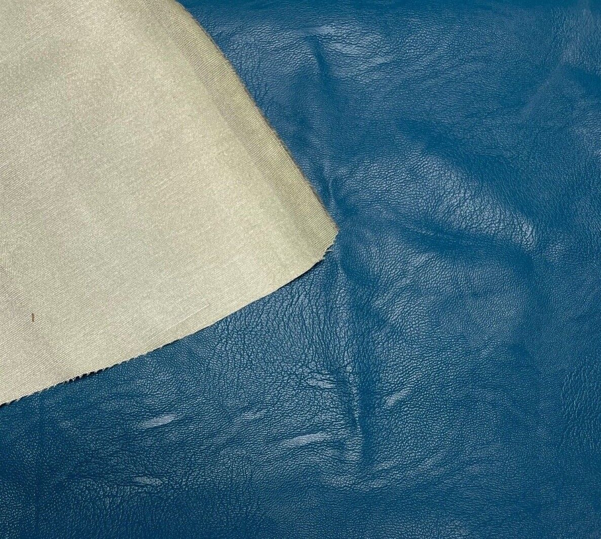 PU Faux Leatherette Fabric Waterproof Petrol Blue 55" Wide Sold By Metre - Image 3