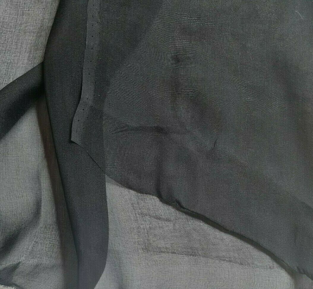 Pure Silk Chiffon Fabric Black Colour 51" Wide Sold ByMetre - Image 4