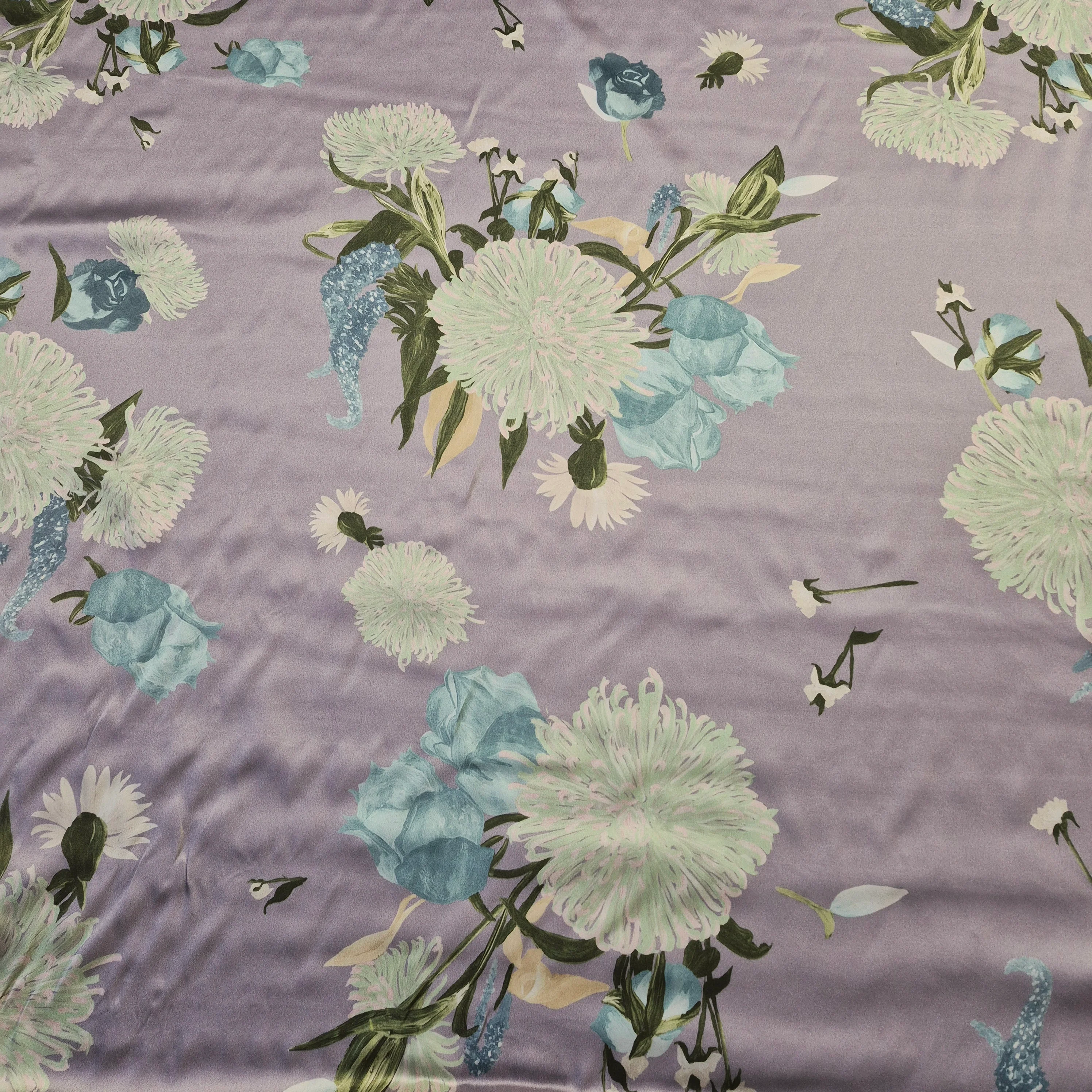 Pure Silk Organza And Satin Fabric Floral Printed 51" Wide Sold By Metre - Image 12
