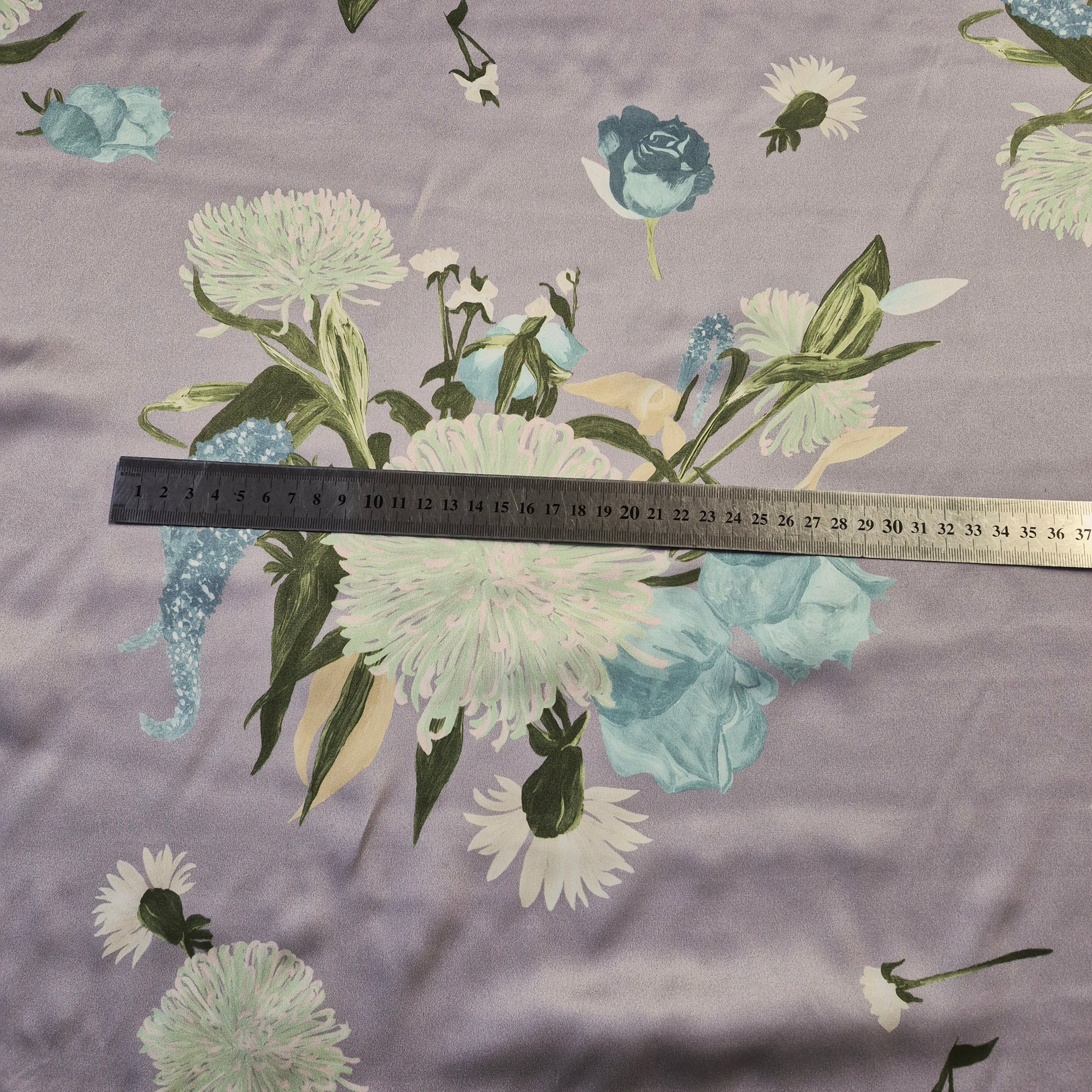 Pure Silk Organza And Satin Fabric Floral Printed 51" Wide Sold By Metre - Image 14