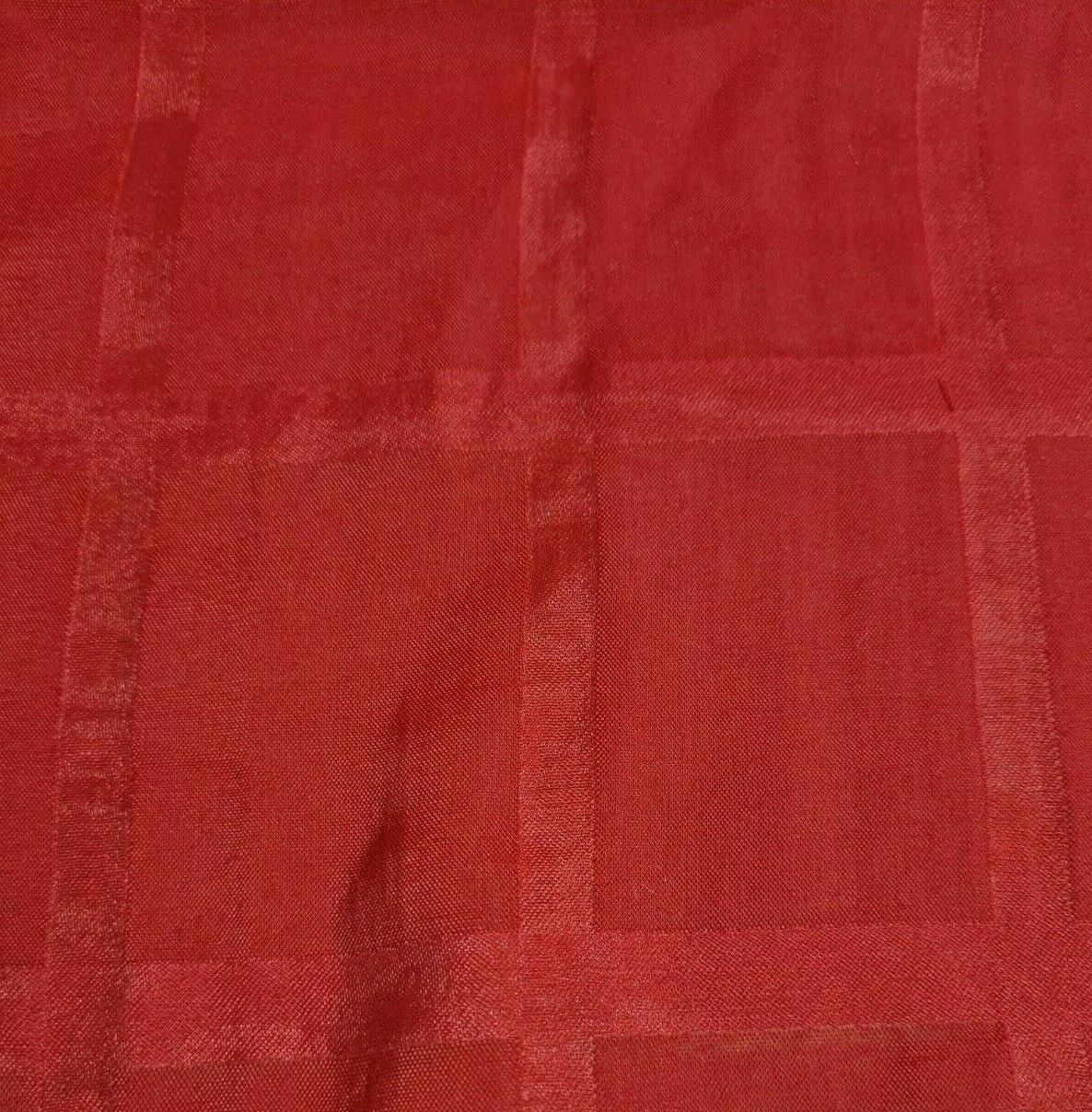 RED COLOUR CHECKED THIN VISCOSE NYLON MIX FABRIC - SOLD BY THE METRE - Image 4