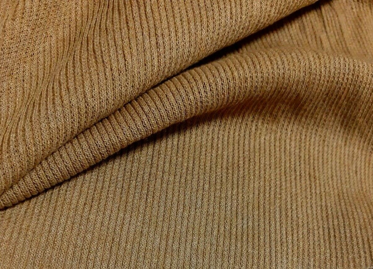 Thin Rib Knit Fabric Wool Blend Brown Ivory Burgundy Beige Colours 47" Wide - Image 4