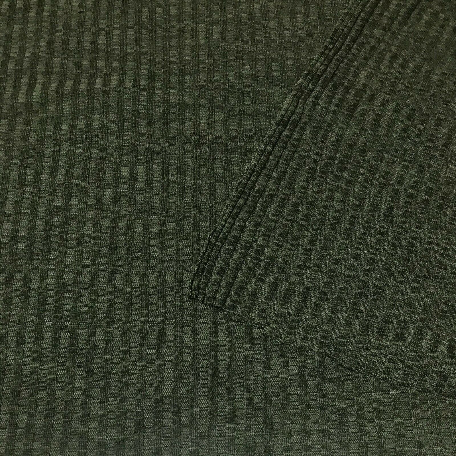 RIB JERSEY FABRIC GREEN AND BLACK MELANGE - SOLD BY THE METRE - Image 2