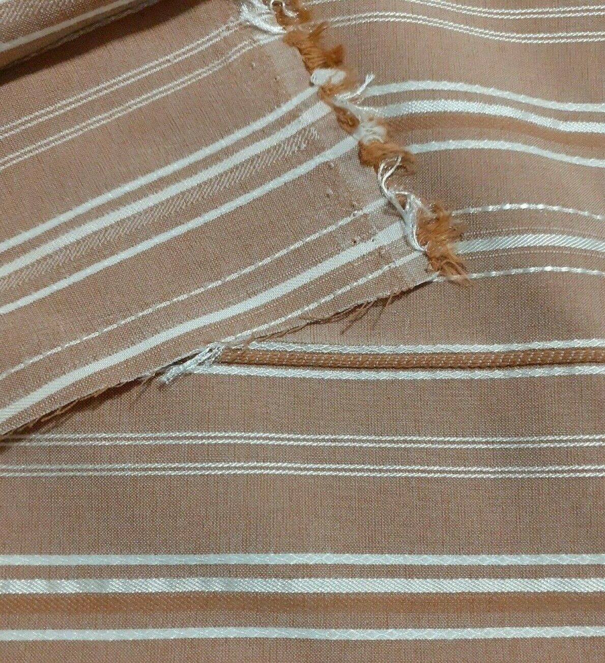 SHINY STRIPPED MOCHA COLOUR STRETCH SHIRT FABRIC- SOLD BY THE METRE - Image 5
