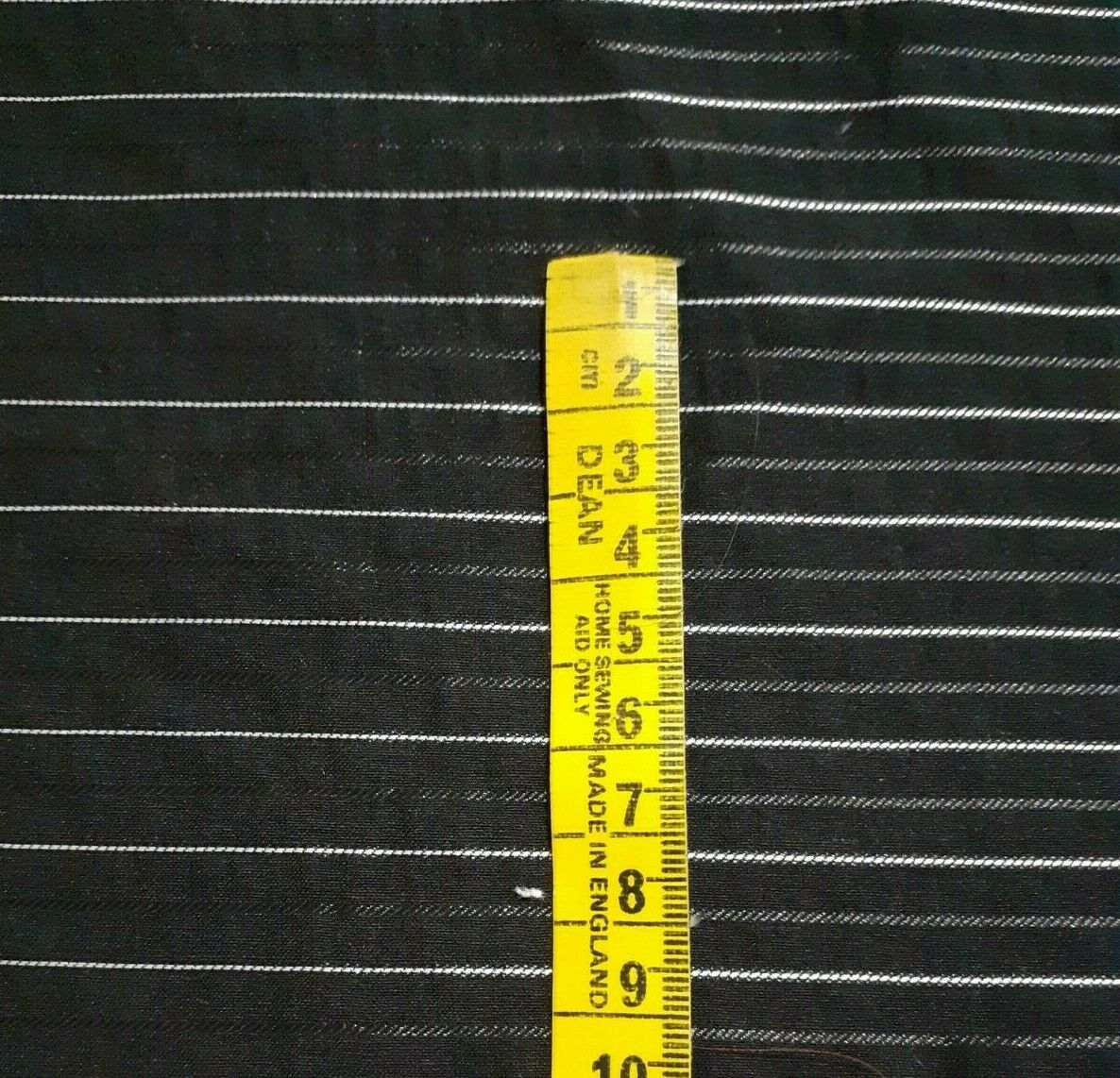 SHINY WHITE AND BLACK STRIPED STRETCH BLACK SHIRT FABRIC- SOLD BY THE METRE - Image 3
