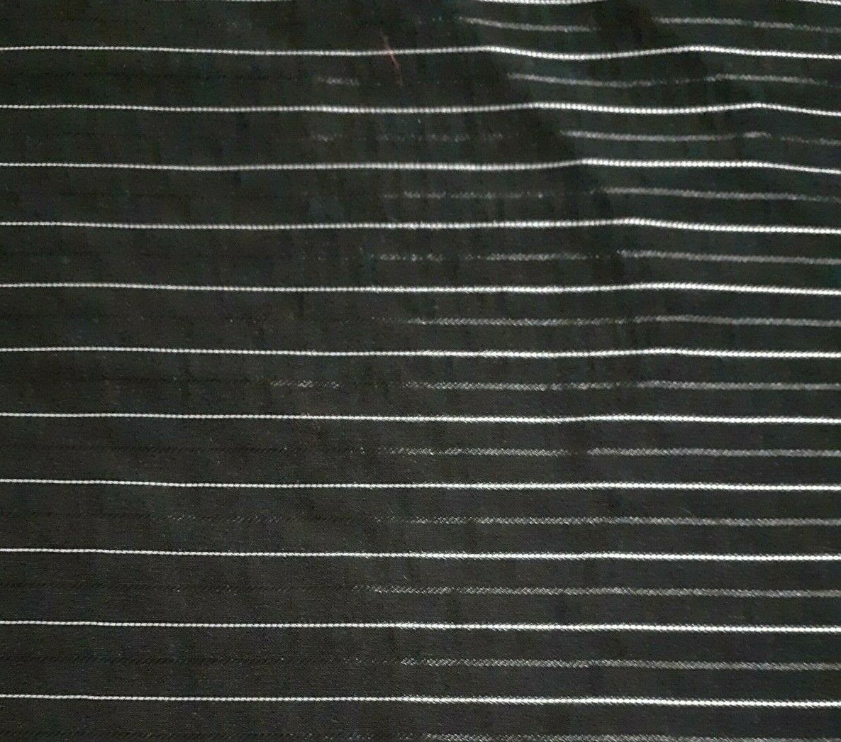 SHINY WHITE AND BLACK STRIPED STRETCH BLACK SHIRT FABRIC- SOLD BY THE METRE - Image 5