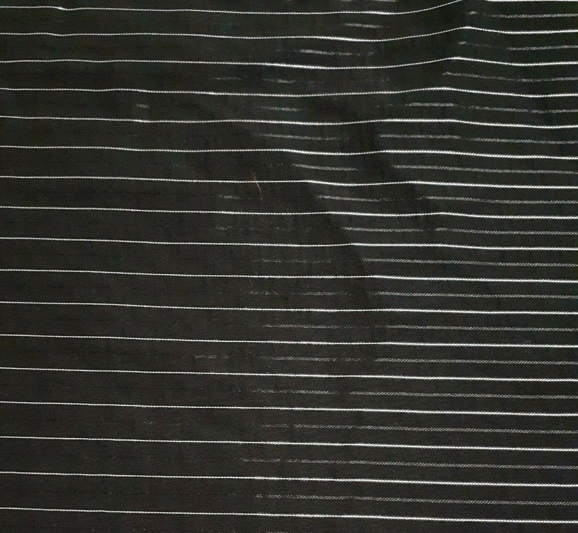 SHINY WHITE AND BLACK STRIPED STRETCH BLACK SHIRT FABRIC- SOLD BY THE METRE - Image 6