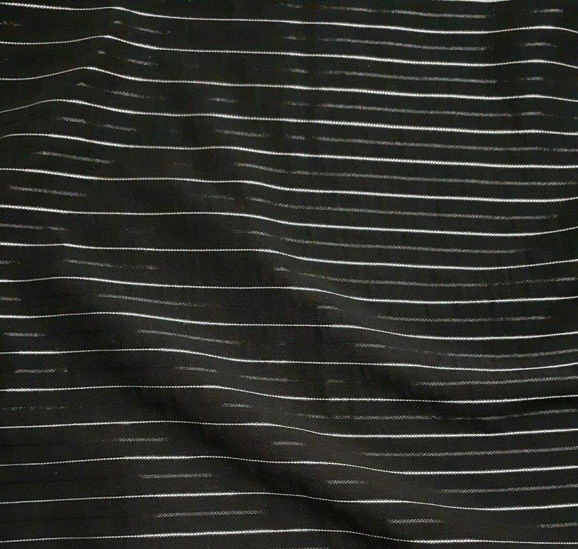 SHINY WHITE AND BLACK STRIPED STRETCH BLACK SHIRT FABRIC- SOLD BY THE METRE - Image 7