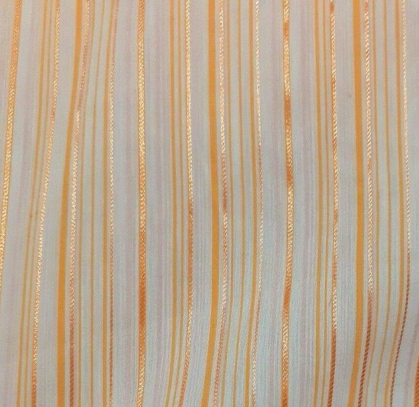 SHIRT FABRIC ORANGE STRIPED OFF WHITE - SOLD BY THE METRE - Image 5