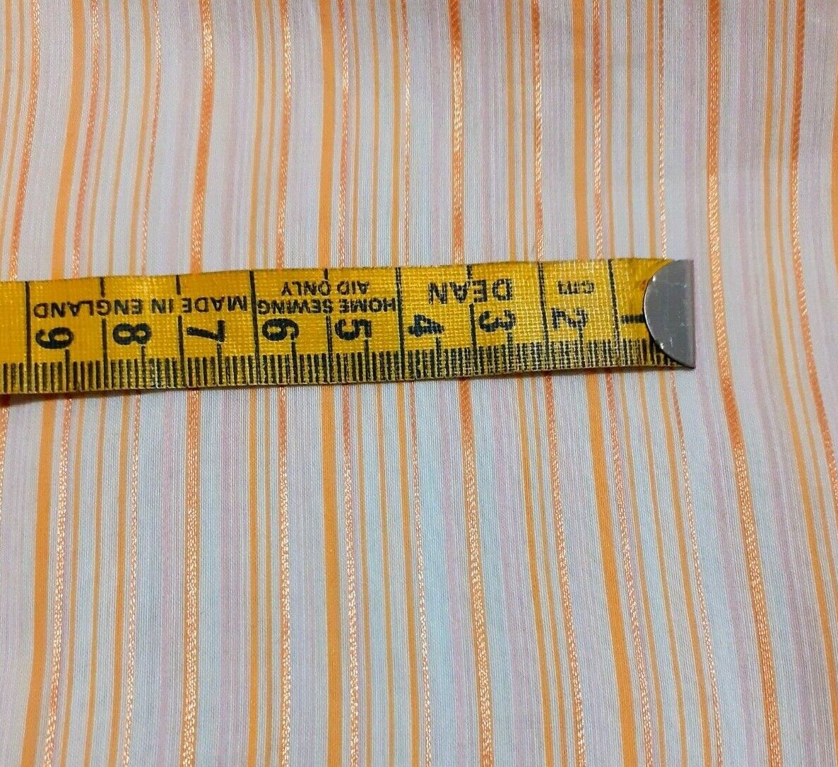 SHIRT FABRIC ORANGE STRIPED OFF WHITE - SOLD BY THE METRE - Image 7