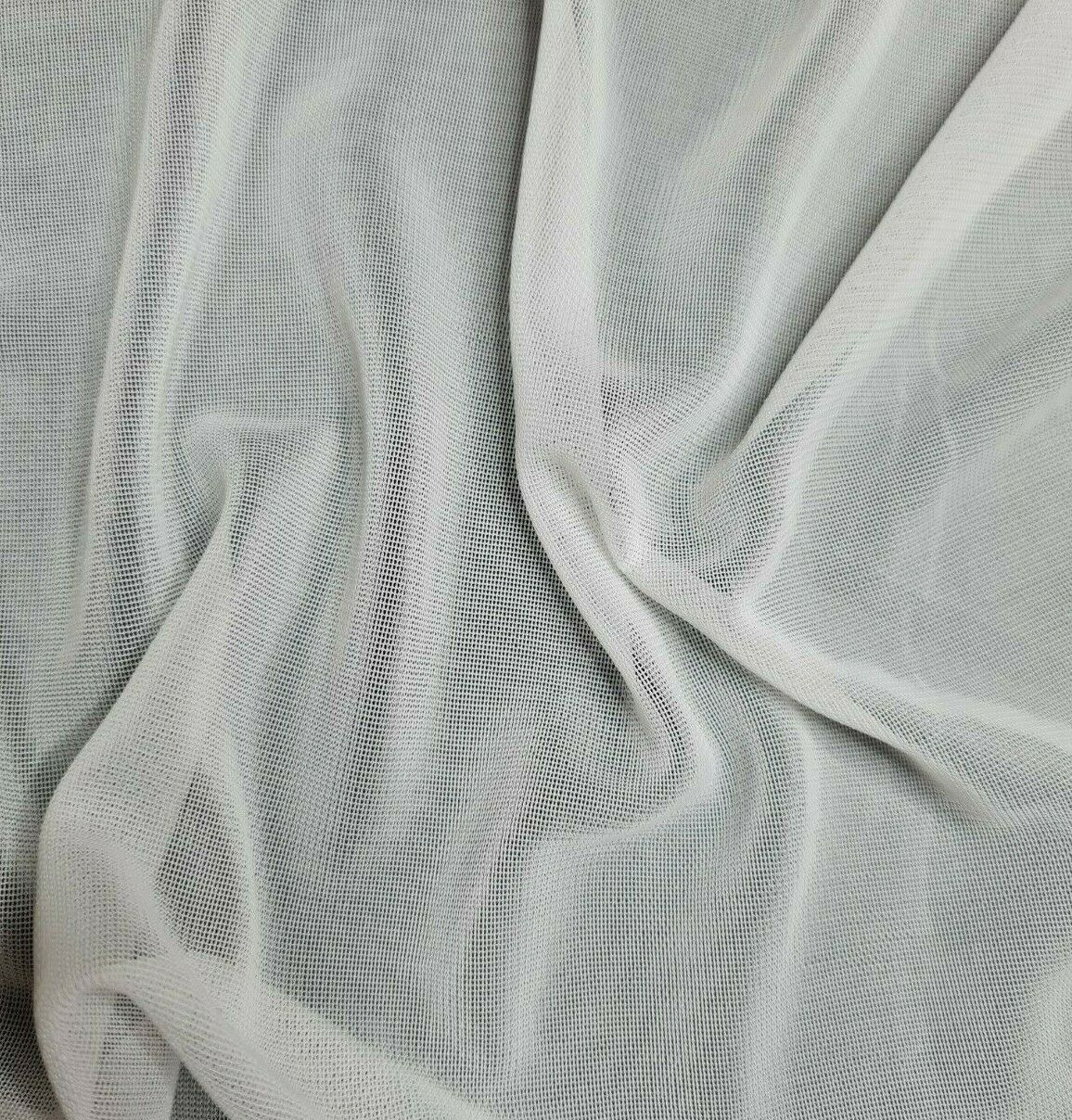 Soft Mesh Lining Fabric White Colour 2 Way Stretch Lightweight - Image 2