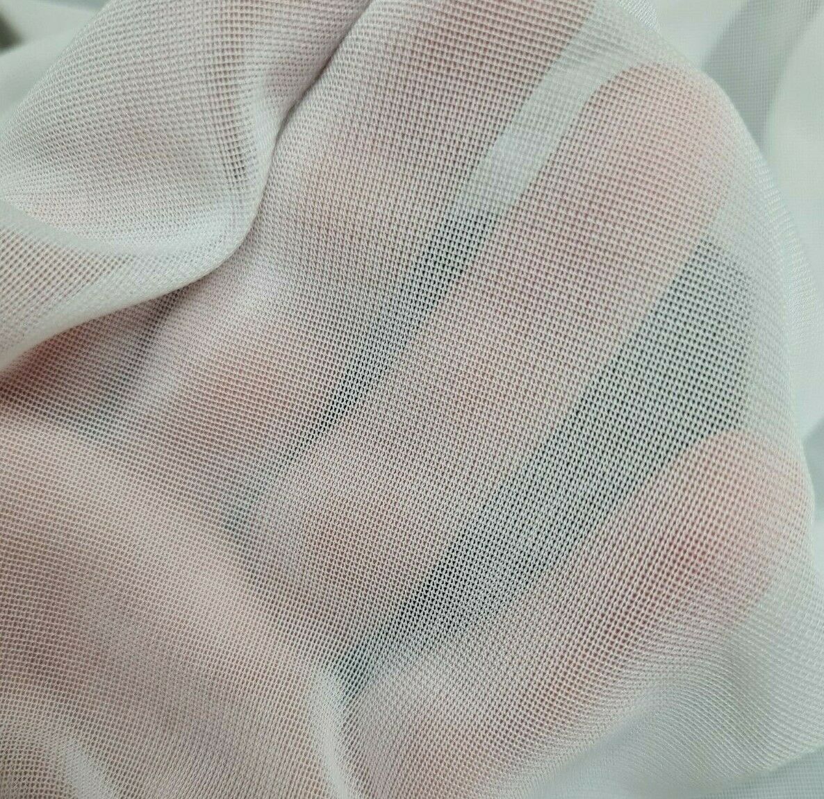 Soft Mesh Lining Fabric White Colour 2 Way Stretch Lightweight - Image 4