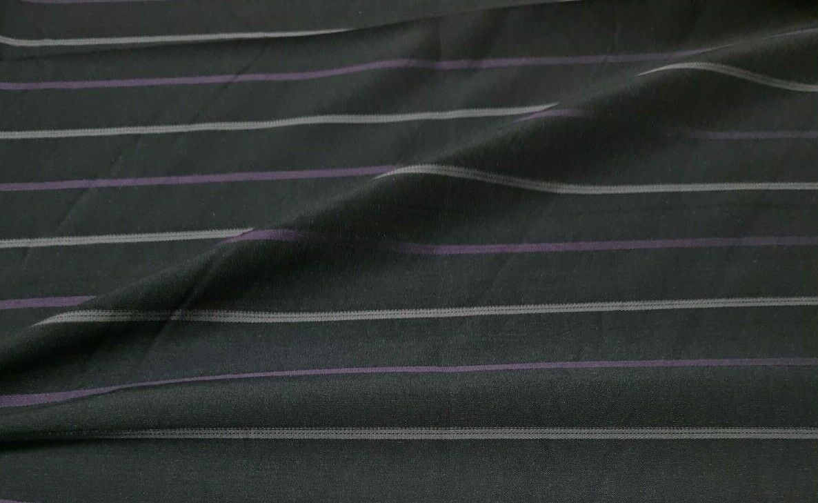 STRIPED BLACK STRETCH SHIRT FABRIC - SOLD BY THE METRE - Image 3