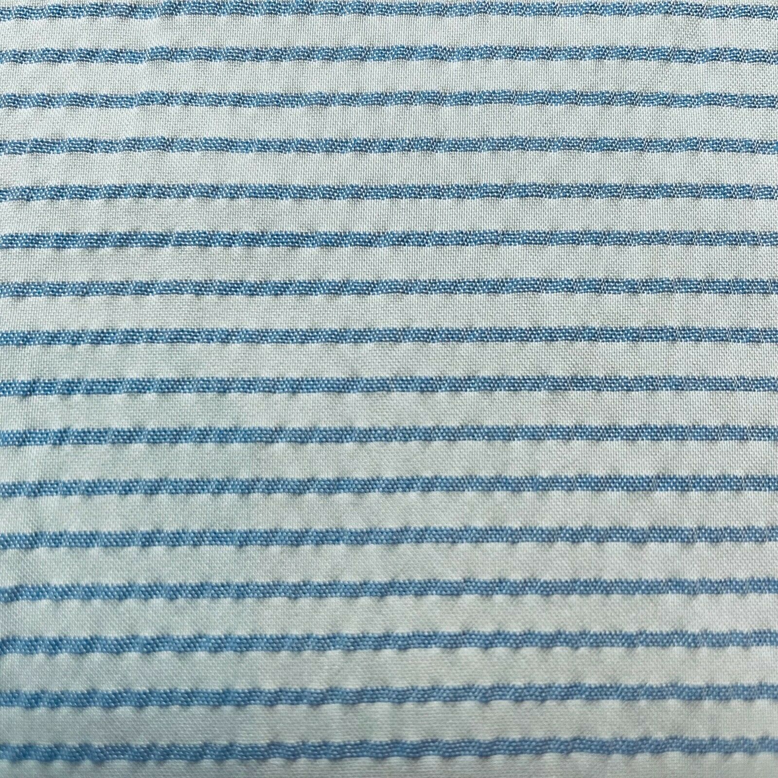 Striped Viscose Polyester Fabric Thin Wavy Effect Blue And White Colours 55" - Image 6