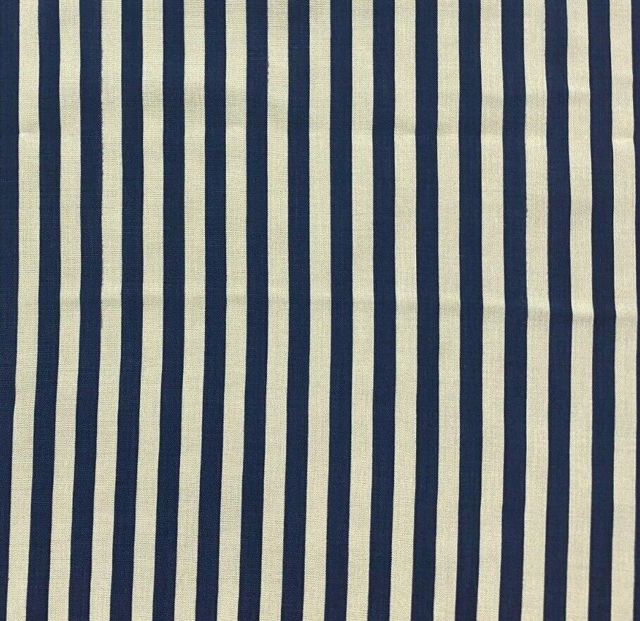 Viscose Fabric Navy And White Striped 55" Wide - Image 3