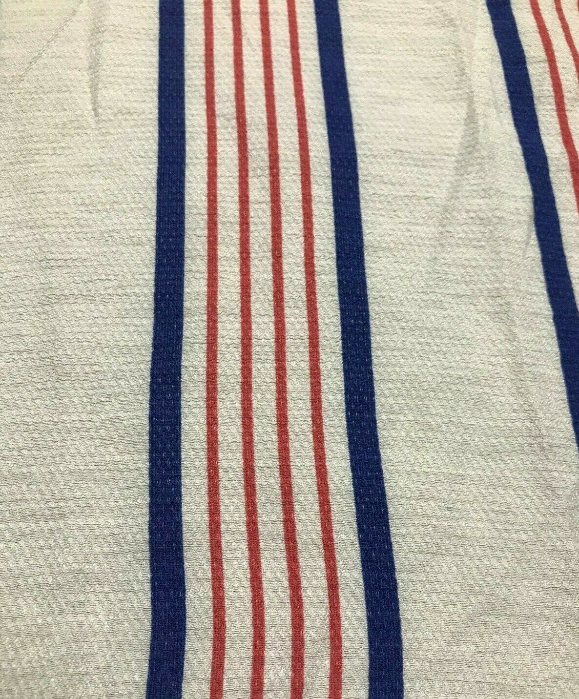 VISCOSE FABRIC RED AND BLUE STRIPED WHITE VISCOSE NAYLON -SOLD BY THE METRE - Image 3