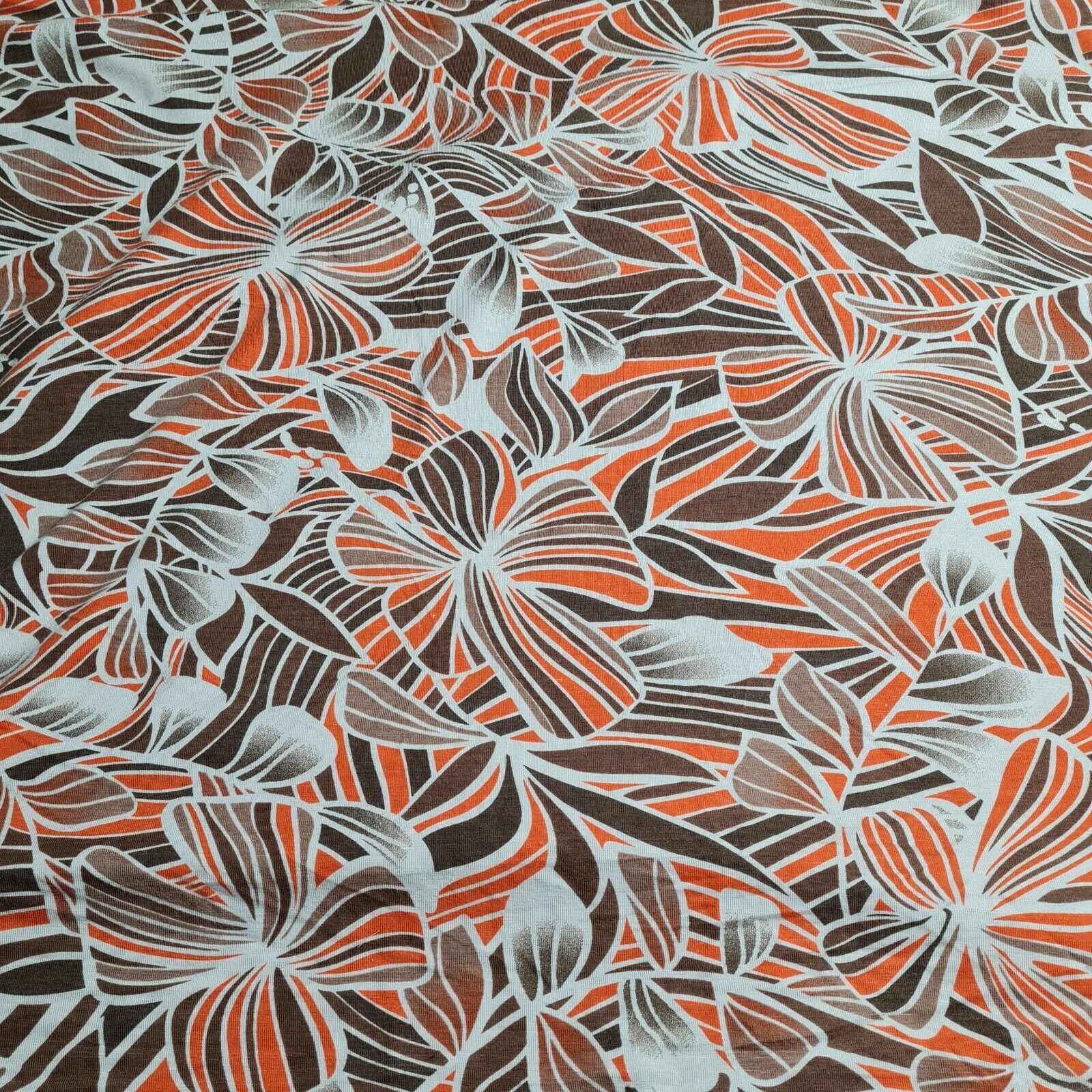 Viscose Jersey Fabric Orange And Brown Floral Printed 4 Way Stretch 55" Wide - Image 6