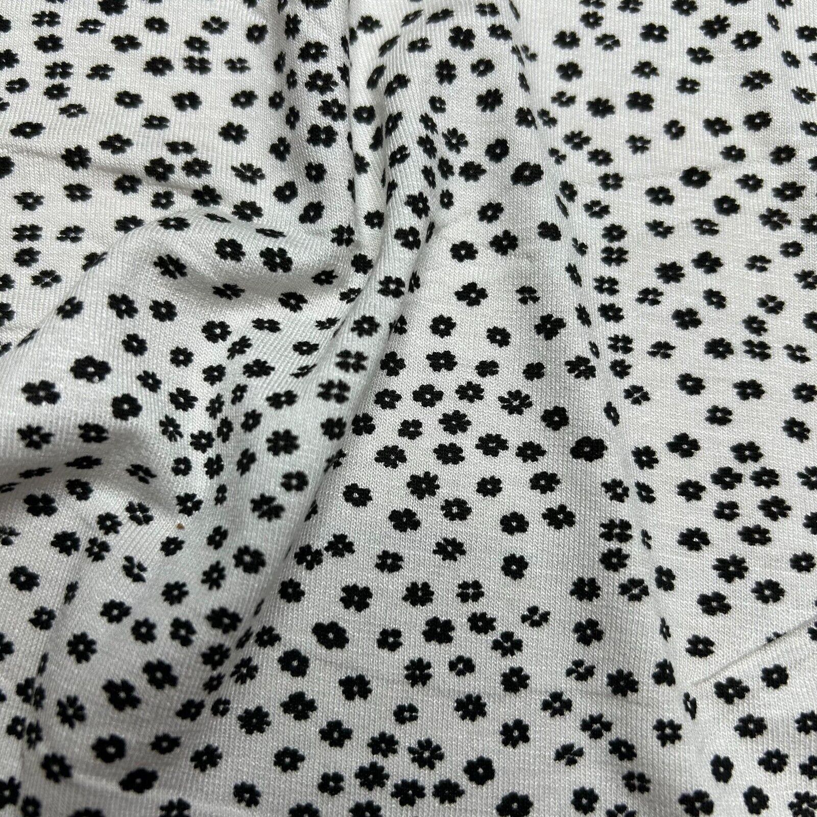 Viscose Jersey Fabric White And Black Floral Printed 4 Way Stretch 55" Wide - Image 5