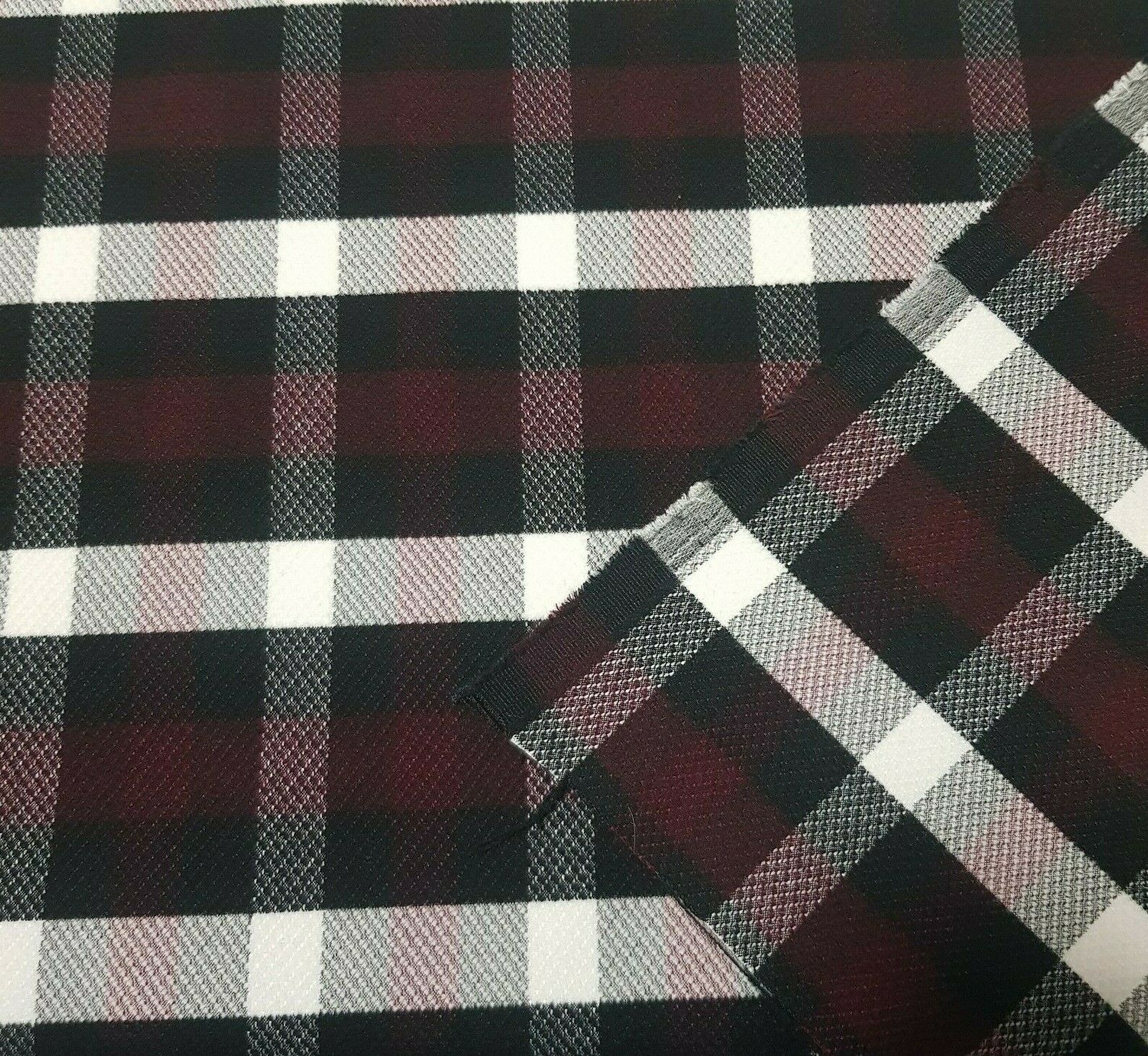 WASHABLE WOOL COAT FABRIC CHECKED STRETCH- SOLD BY THE METRE - Image 5