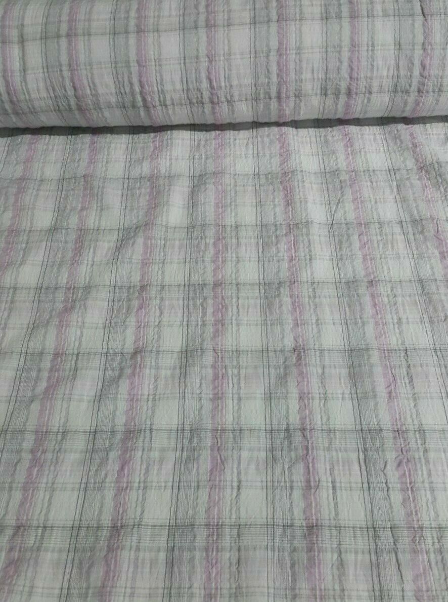 WAVY EFFECT CHECKED SHIRT FABRIC - SOLD BY THE METRE - Image 5