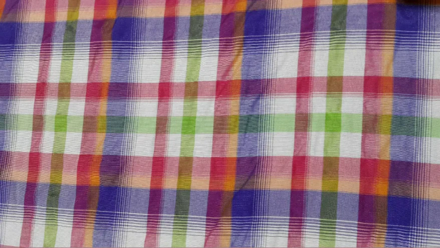 WAVY EFFECT CHECKED SHIRT POLYCOTTON FABRIC - SOLD BY THE METRE - Image 3