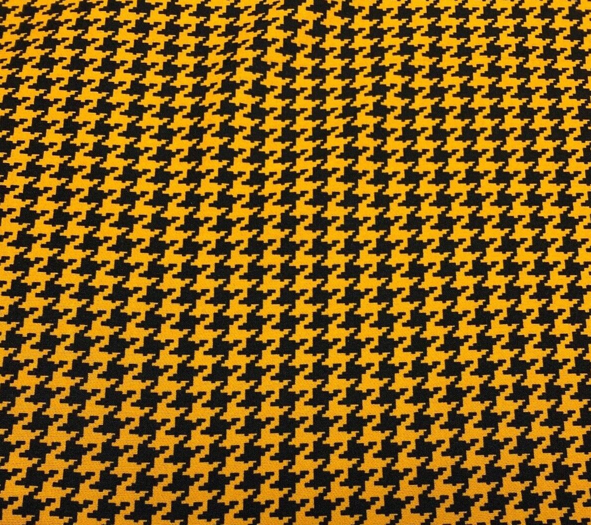 Woven Dressmaking Fabric Pumpkin And Black Colour Houndstooth Pattern 55" Wide - Image 2